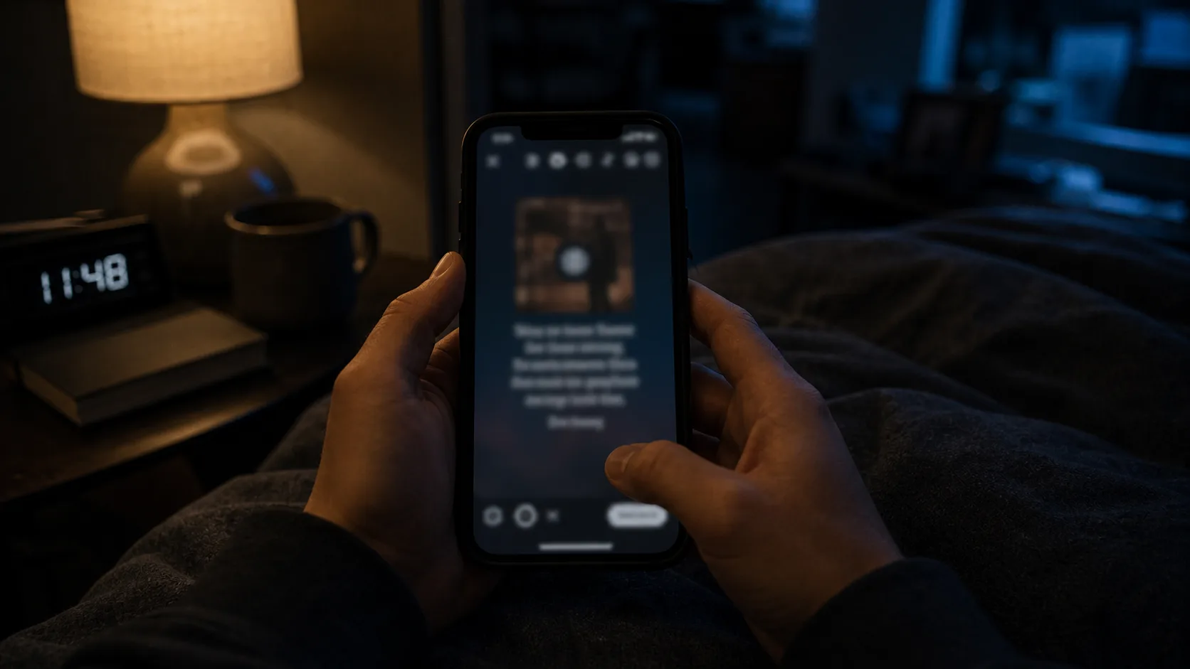 A phone screen displaying a song lyric sent as a text message without accompanying context.